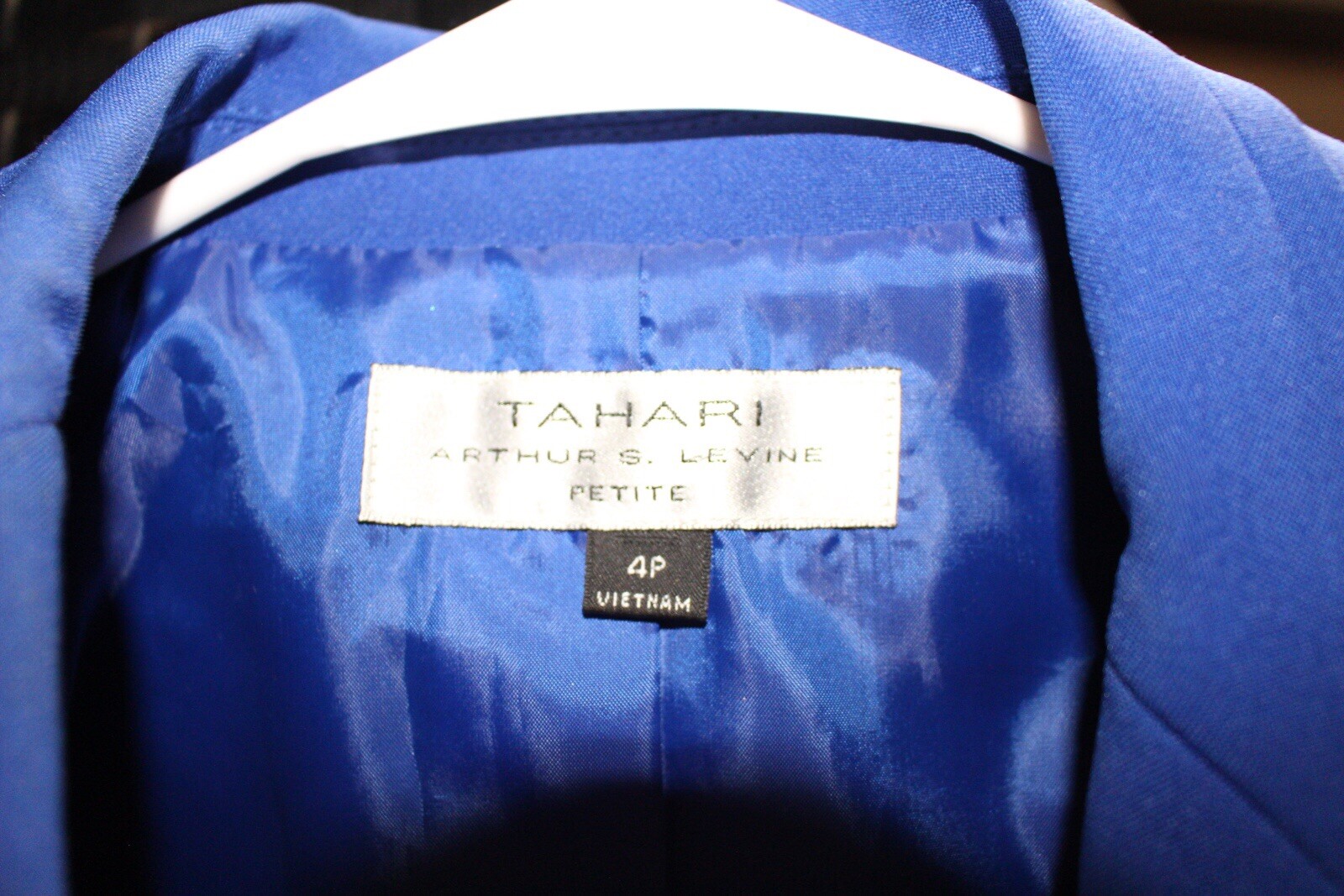 Tahari Arthur S. Levine petite (suit with matching pants), blue, size small (4P)