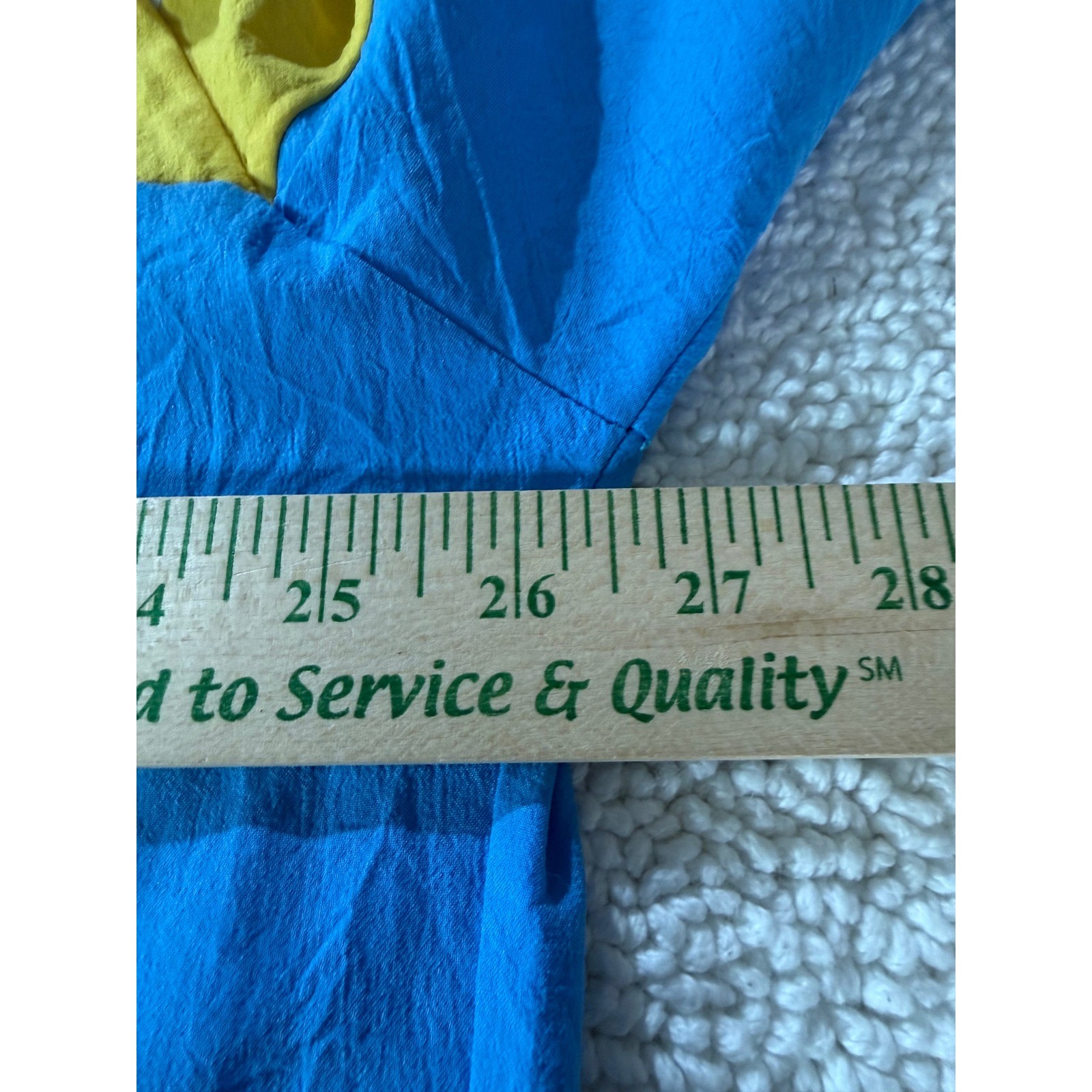 Orare Vintage Henley Top Blue Yellow White Striped Short Sleeve Made in USA