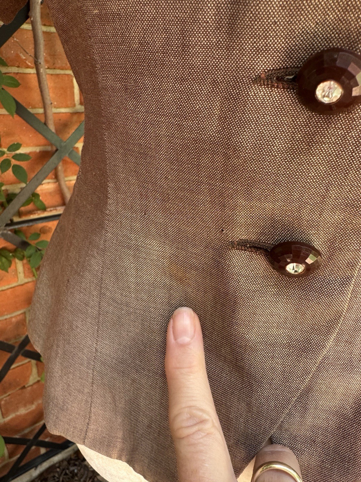 Vintage 1940s 1950s Brown Jacket Top With Snipped Waist Size XS-S