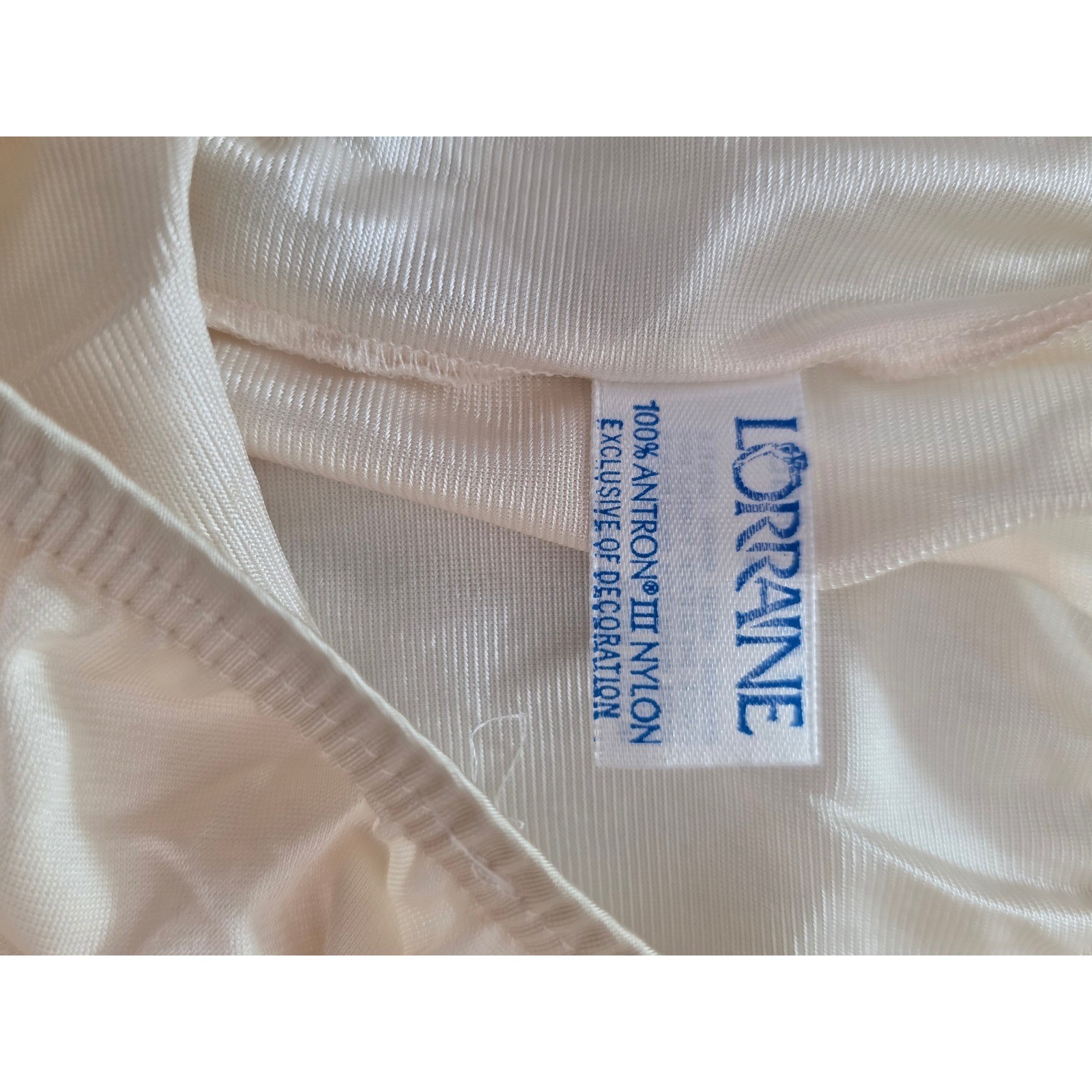 Vintage Lorraine Cream Antron III Nylon Lace Trim Culotte shorts Slip Large USA