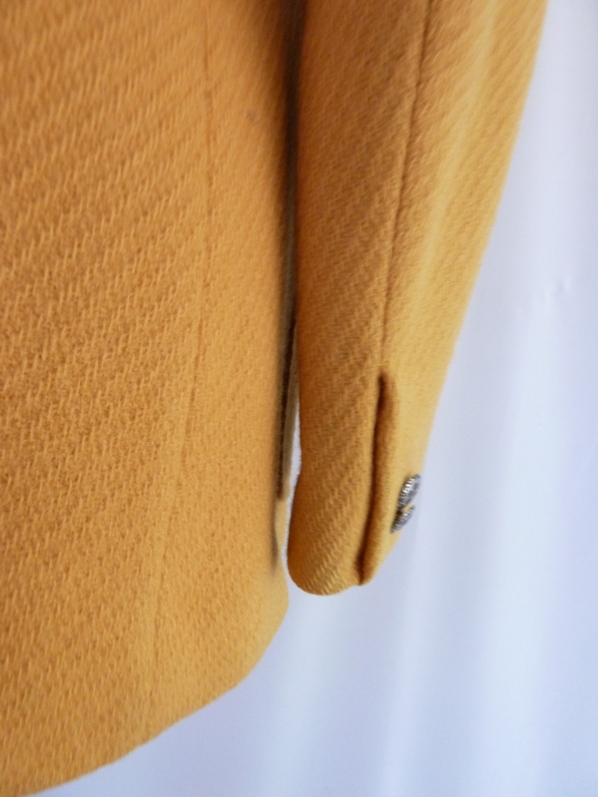 Vintage Evan Picone 100% Wool Union Mustard Yellow Princess Seam Coat 12 USA