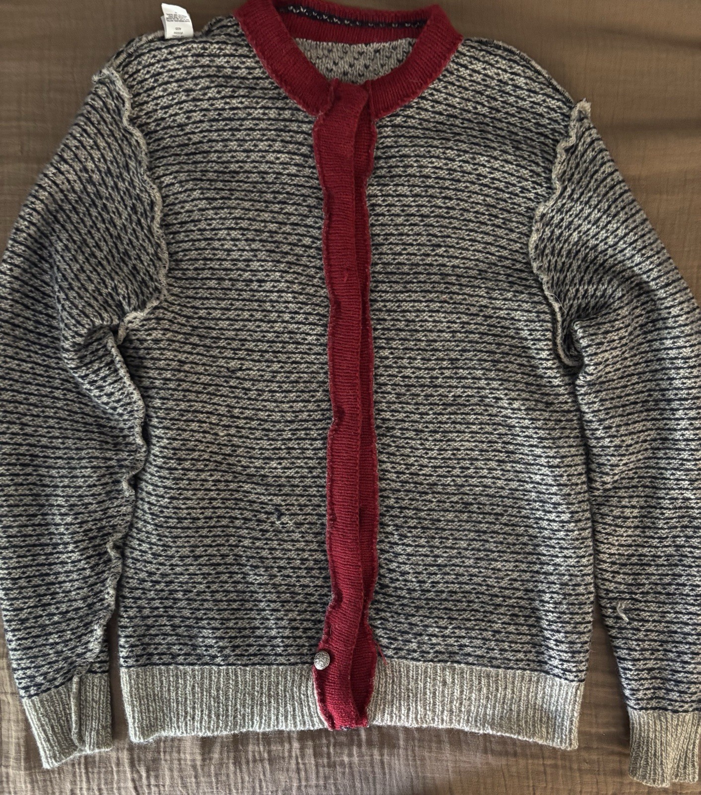 Vintage L.L. Bean USA Norwegian Wool Blend Cardigan Sweater (Size XL)