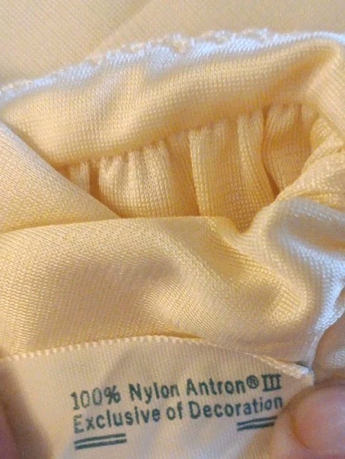 Vtg JC Penney Long Glamorous Cream Yellow Nylon Night Gown Sleeveless Dress