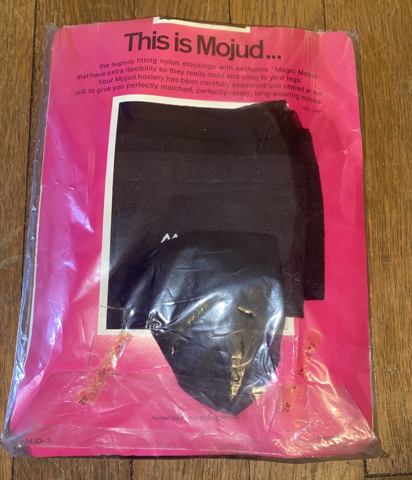 Vintage Mojud Dandy Black Agilon Nylon Pantyhose Size B 9.5-10
