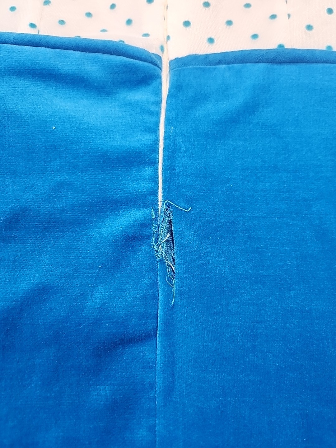 Vtg 60s 70s Empire Waist Maxi Dress Homemade Sheer Sleeve Aqua Blue Velvet