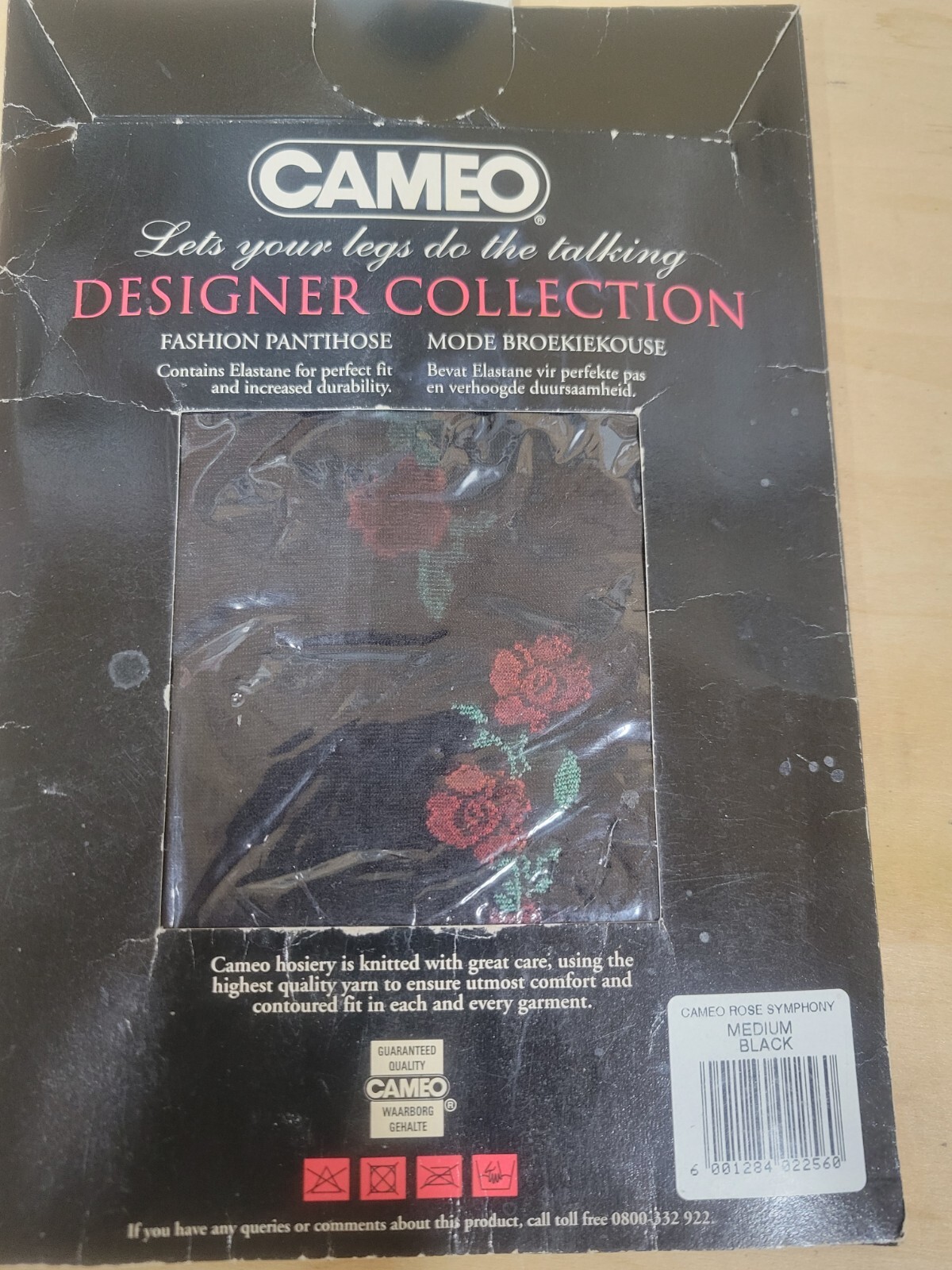 Vintage Cameo Rose Symphony Pantyhose Size Medium