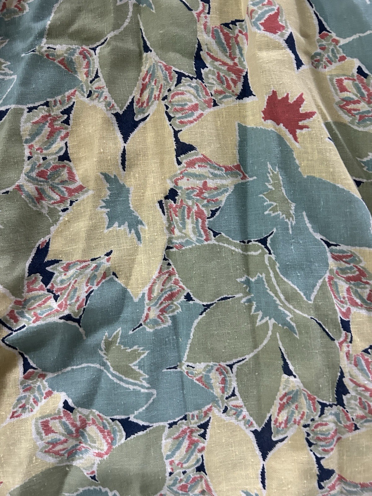 50s Cotton FULL Circle SKIRT Floral Novelty Print Flare Vintage Gauzy Raw Hem
