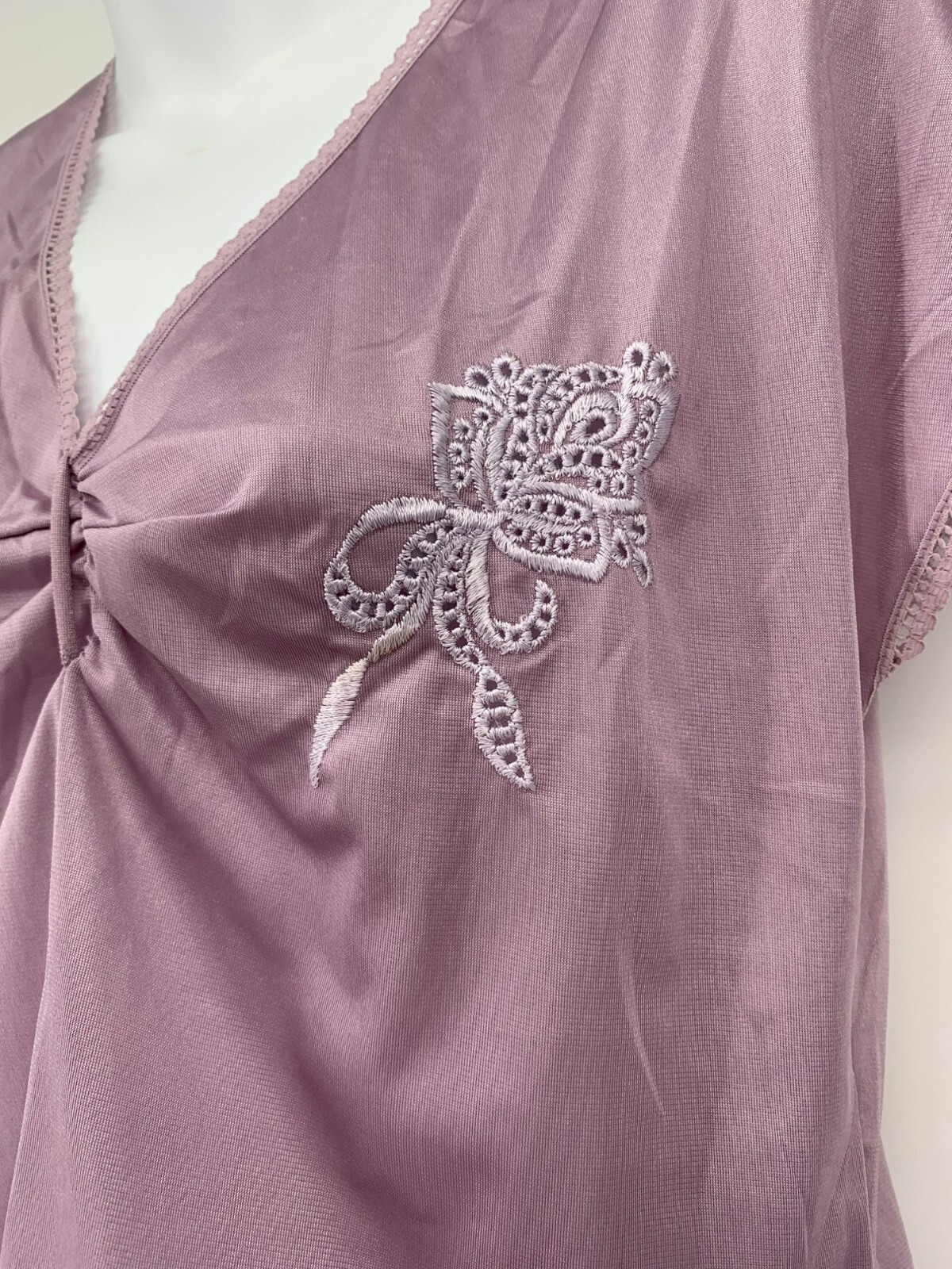 Vtg Mauve Embroidered Two-Piece Set Size S The Fashion Place 60s 70s