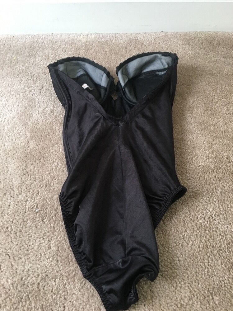 Vtg Sophistique by Smoothie Women’s Black Snap Crotch Teddy Strapless Size 34C