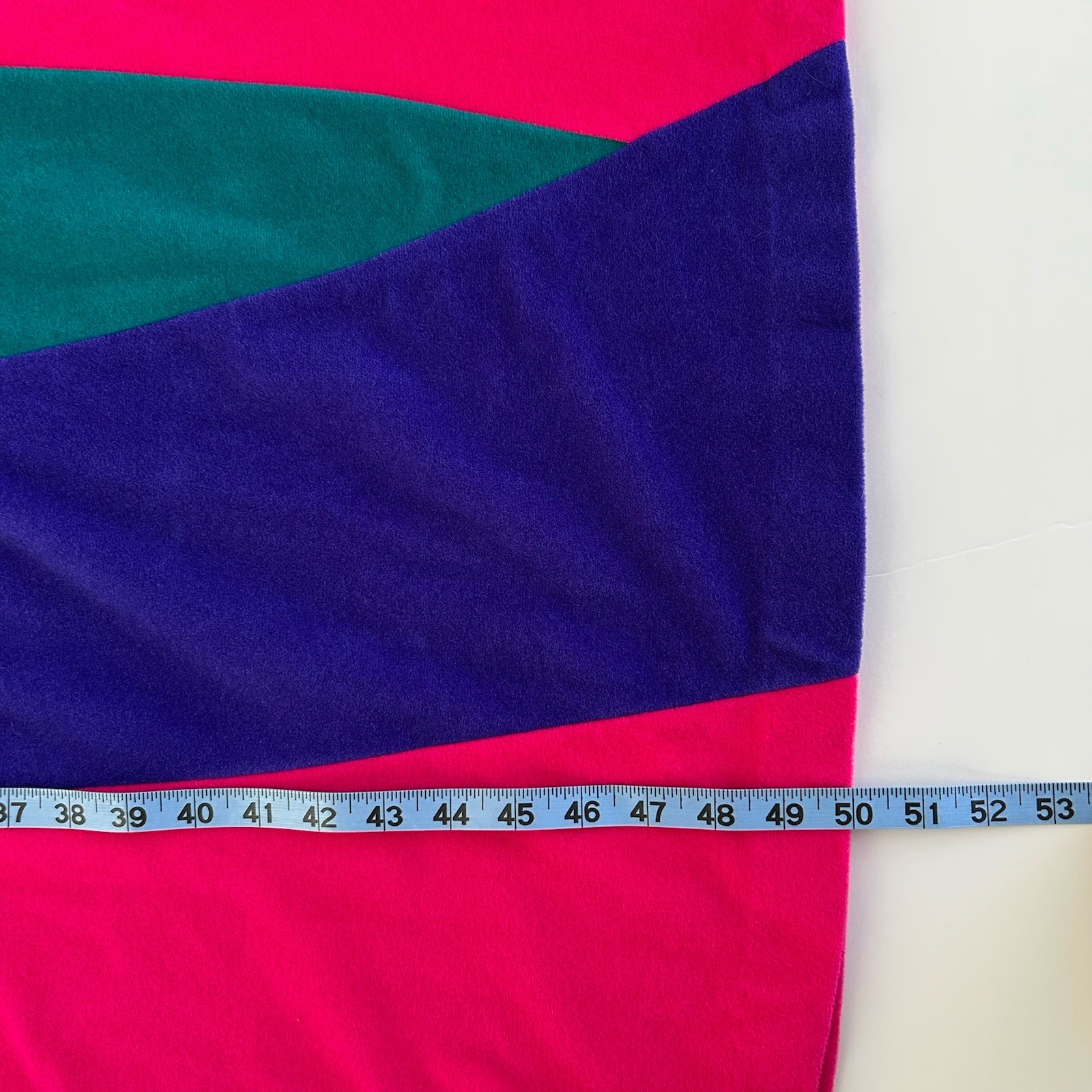 Vtg Vanity Fair Velour Robe S Pink Purple Green House Coat Color Block Retro USA