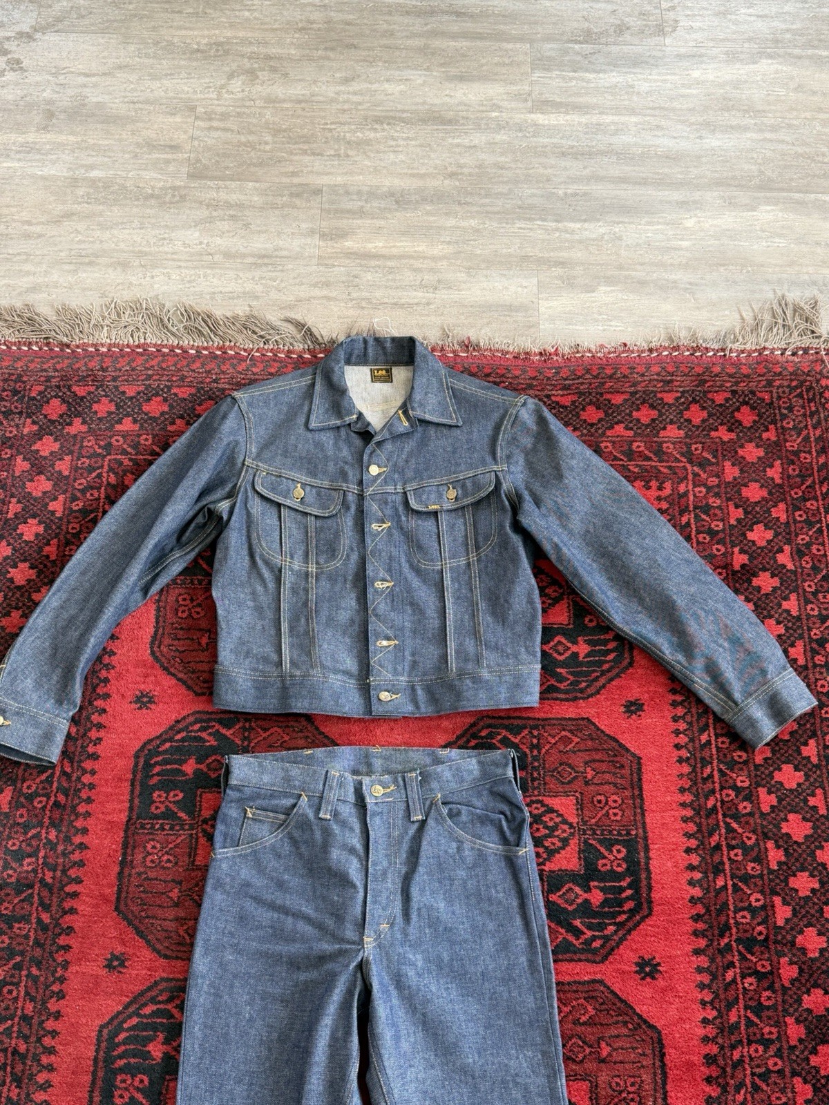 Lee Sanforized PATD-153438 Vintage 70s Raw Denim Suit :Janke & Pants M.USA Size:M