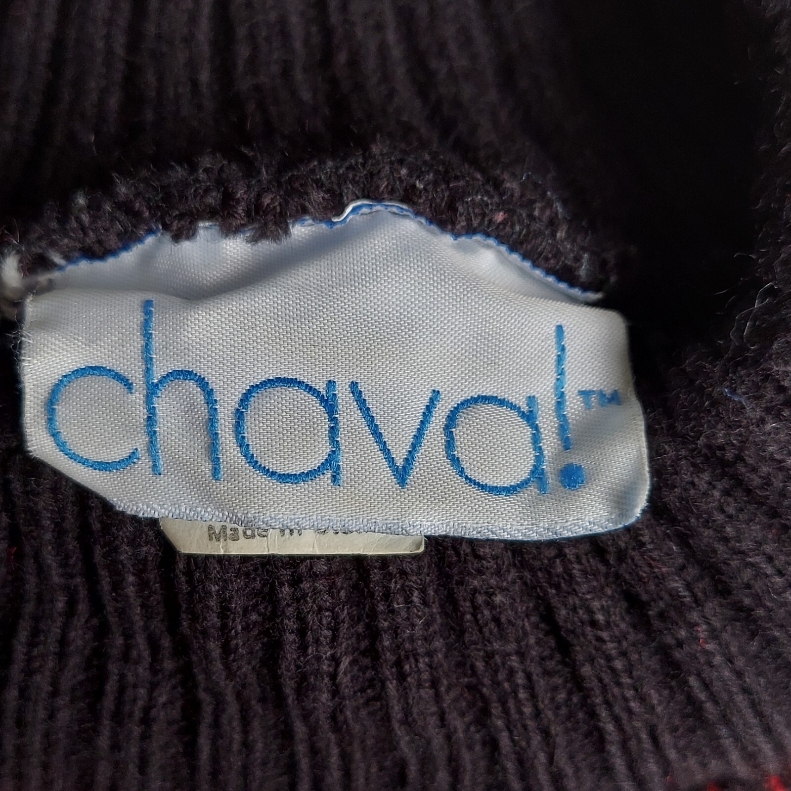 Vintage 1980s Chava! Hearts and Bows Zig Zag Striped Mock Turtleneck Sweater USA
