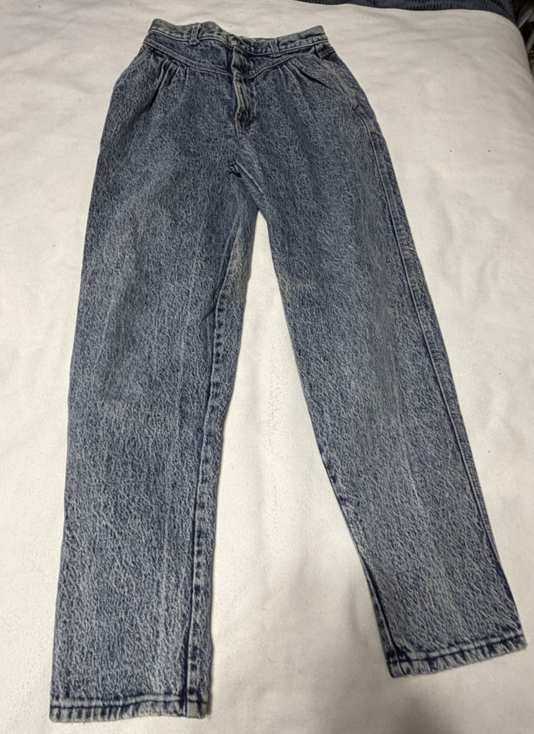 Vtg Pizzazz Acid Wash Jeans Womens 12 High Waist Mom Tapered Leg 80s 90s