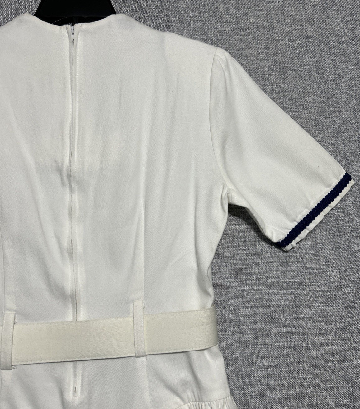 Mayvens Women’s Ivory VTG 1980s Sailor Stewardess Belted Party Dress Size 11