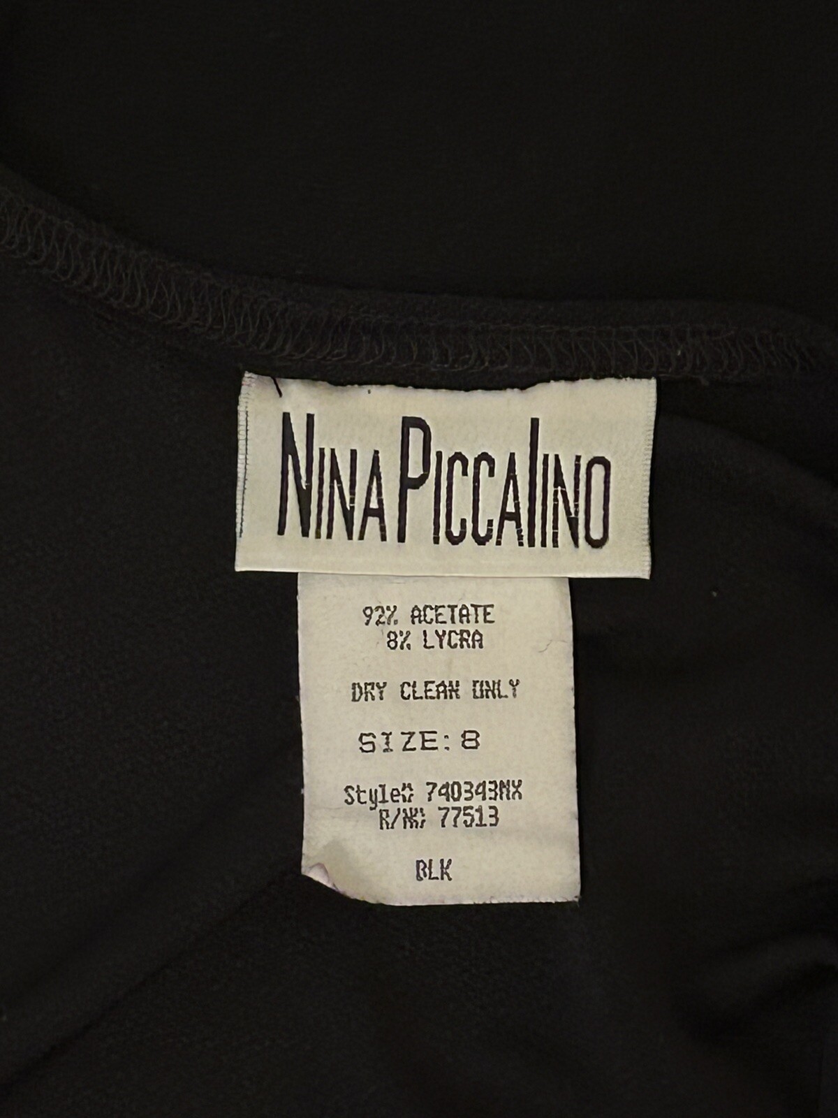 Vintage Black Tank Maxi Dress Slinky Nina Piccalino 90’s Wardrobe Capsule 8 M