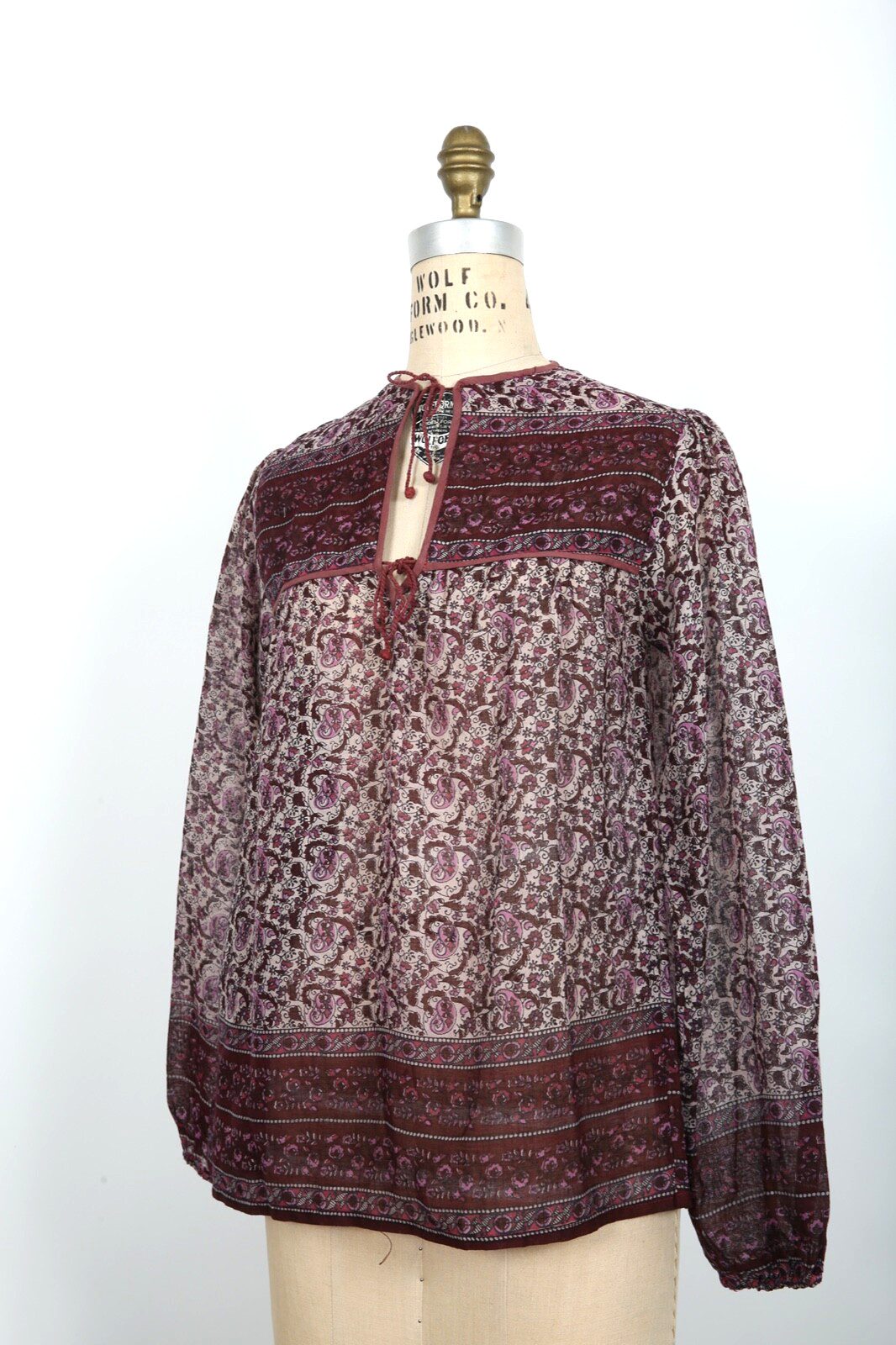 Vintage Indian Blouse with pretty Floral Block Print design NEW – DEADSTOCK