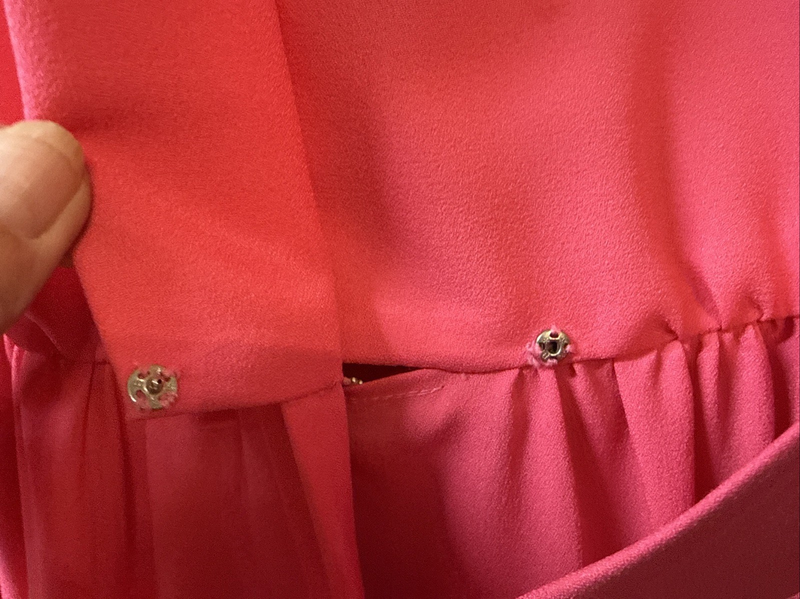 Vintage Floor Length Pink Maxi Dress With Belt Rhinestone Buttons Lined Nice