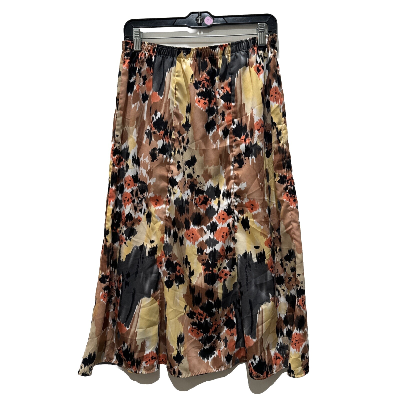 Nikki Womens Midi Skirt Sz M Fall Color Splash Boho Retro Prairie Pheasant Hip