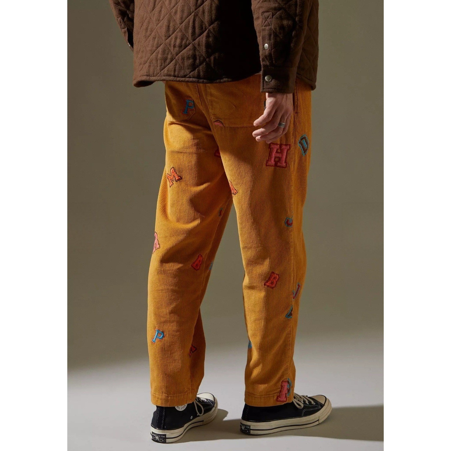 New Urban Outfitters Unisex Corduroy Cotton Patch Pants S/27w Streetwear Kidcore