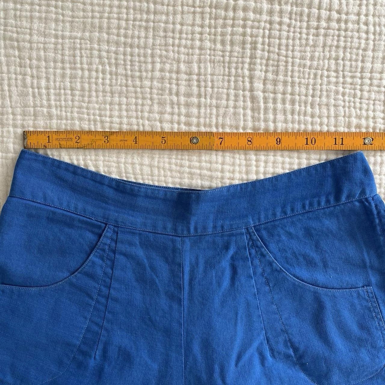 Vintage 1930s ~ 1940s Royal Blue High Waisted Cotton Shorts Side Zip Sportswear