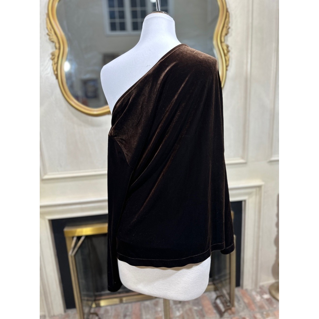 Lands’ End Top Size 2X Brown Velvet Vintage Whimsigoth Indie Sleaze