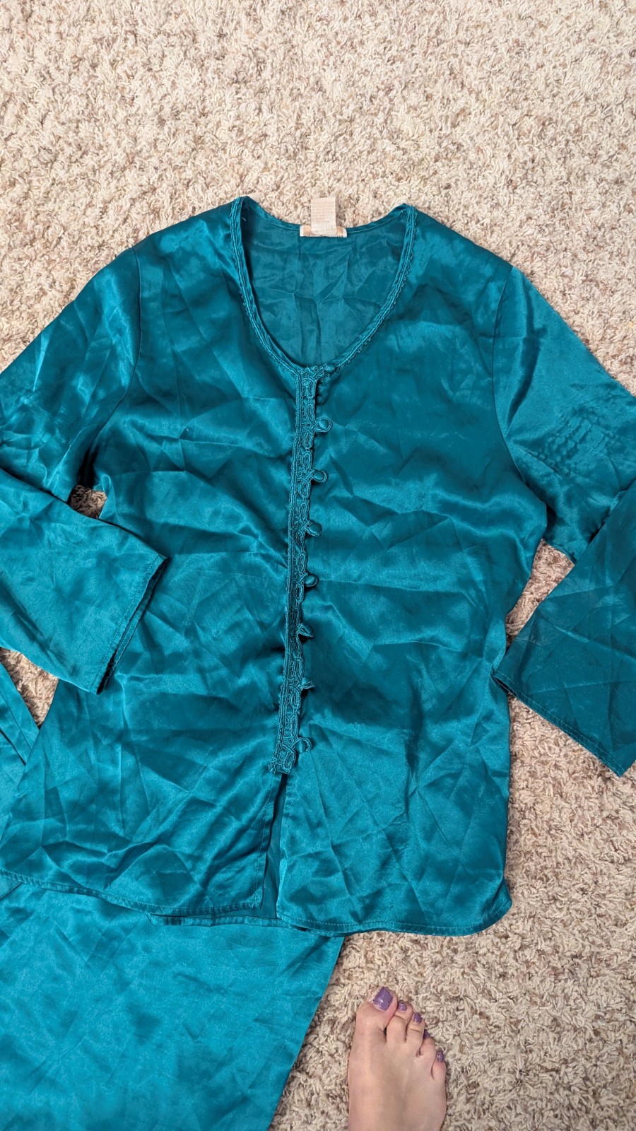 Vintage INNER MOST Y2K Green Satin Pajama Set Size S 6/8
