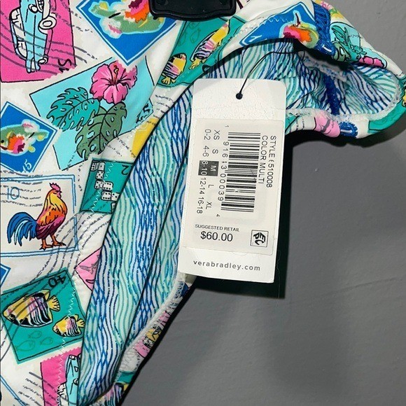 NWT Vera Bradley Shannon High Neck Bikini Set | Top L Bottom M | Cuban Stamps