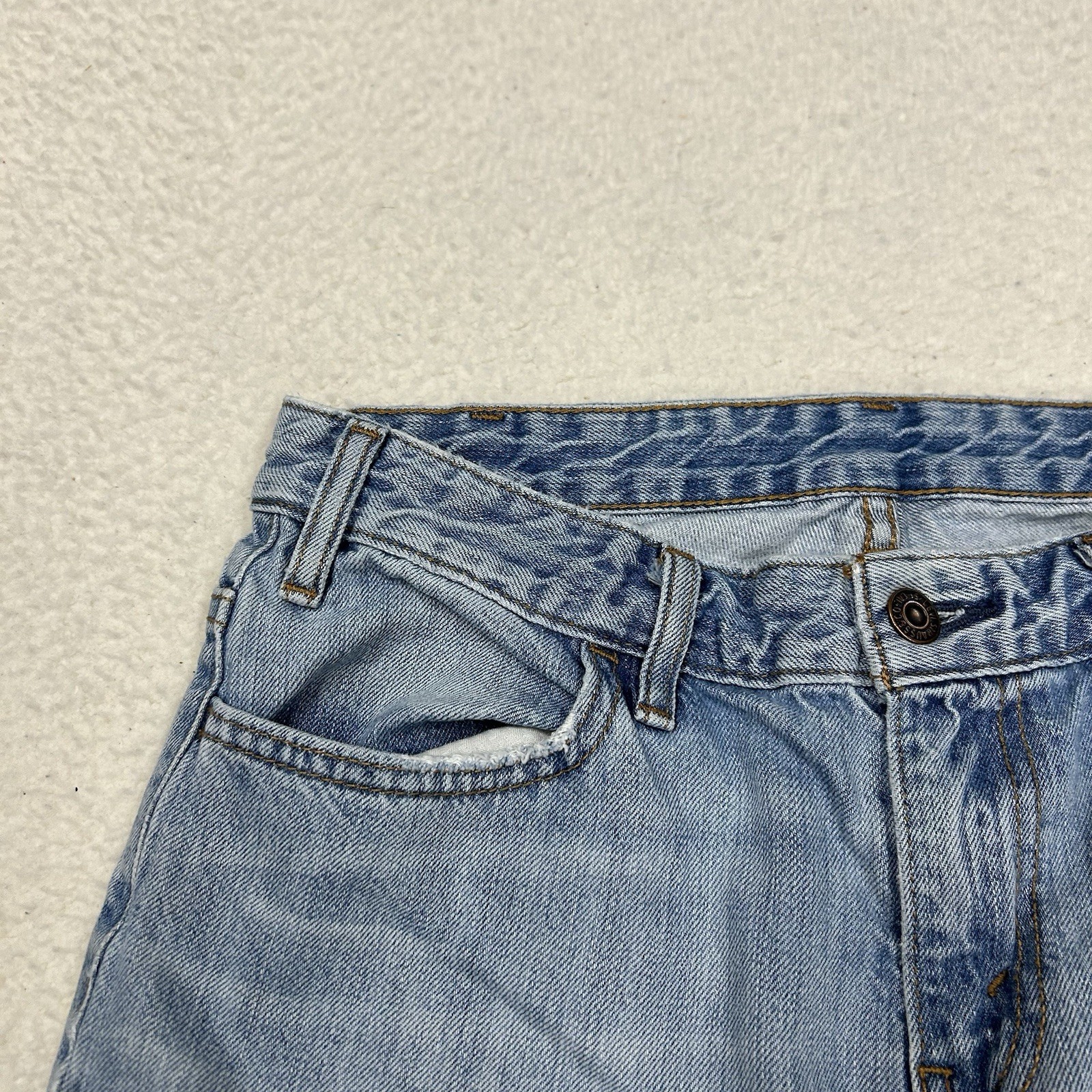 Vtg Levis Orange Tab Flare Leg Jeans Womens Sz 29 Light Wash Blue Denim Casual