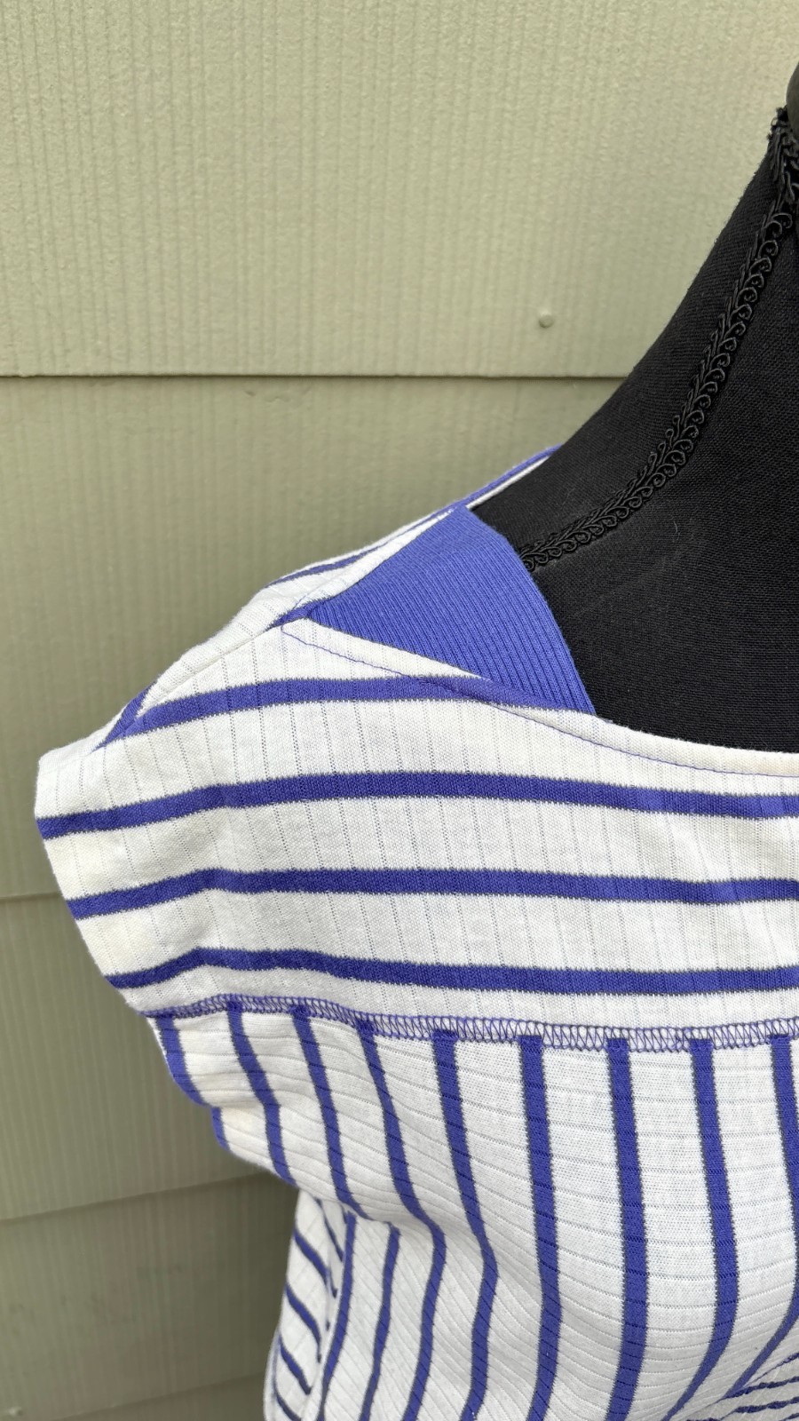 vtg 60s 70s Mod Nautical Geometric Striped Dolman Sleeve Bateau Cotton Knit Top