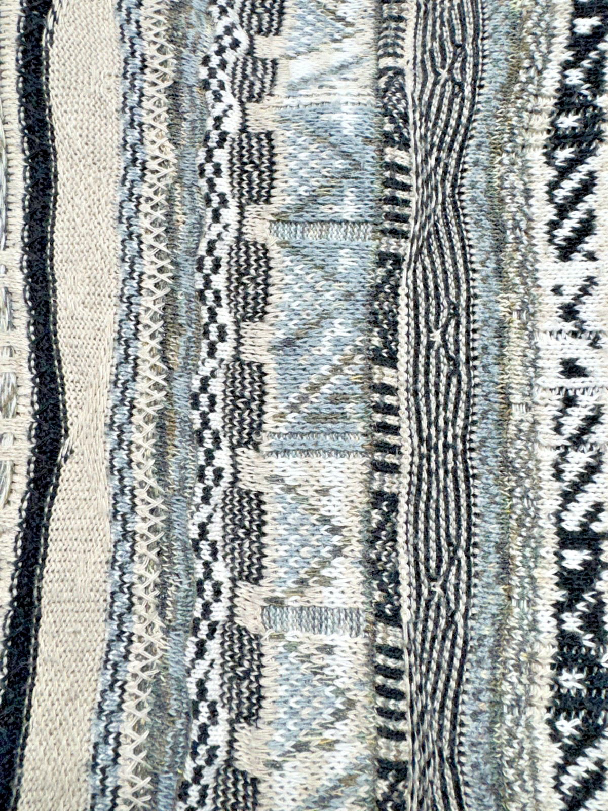 Vintage Marsh Landing Cardigan Women S Beige Black Stripes Coogi Texture 90s Y2K