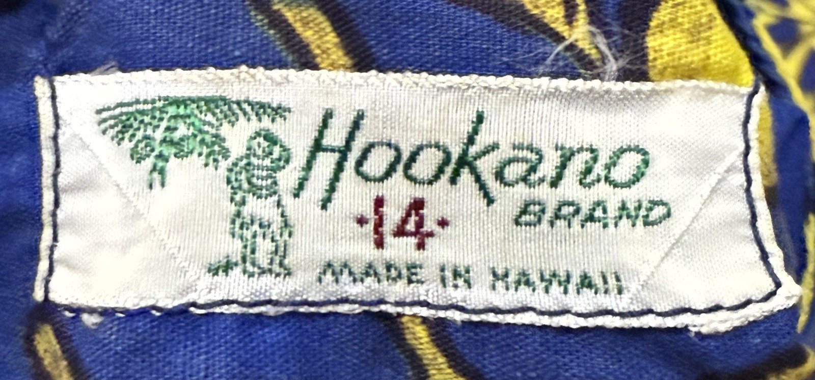 VTG 60s Hawaiian Cotton Dress Reef Hawaii Tiki Blue Tropical Hookano Tag Sz 14