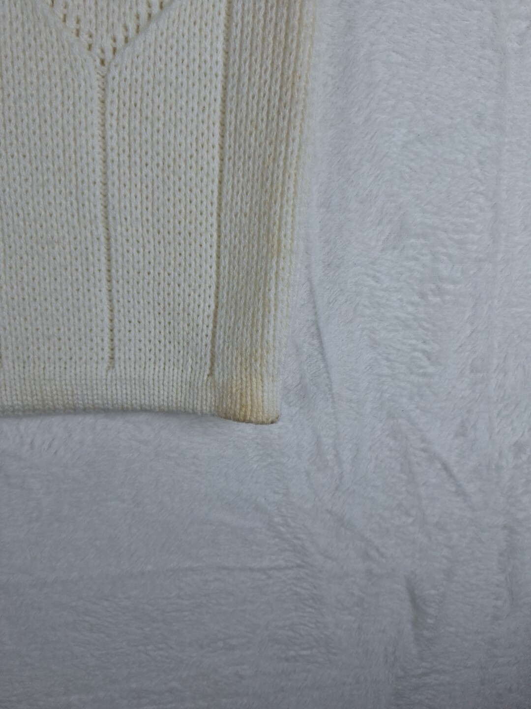 Vintage 60s Sears Womens Cardigan Button Up Sweater Knit Acrylic White Size 38