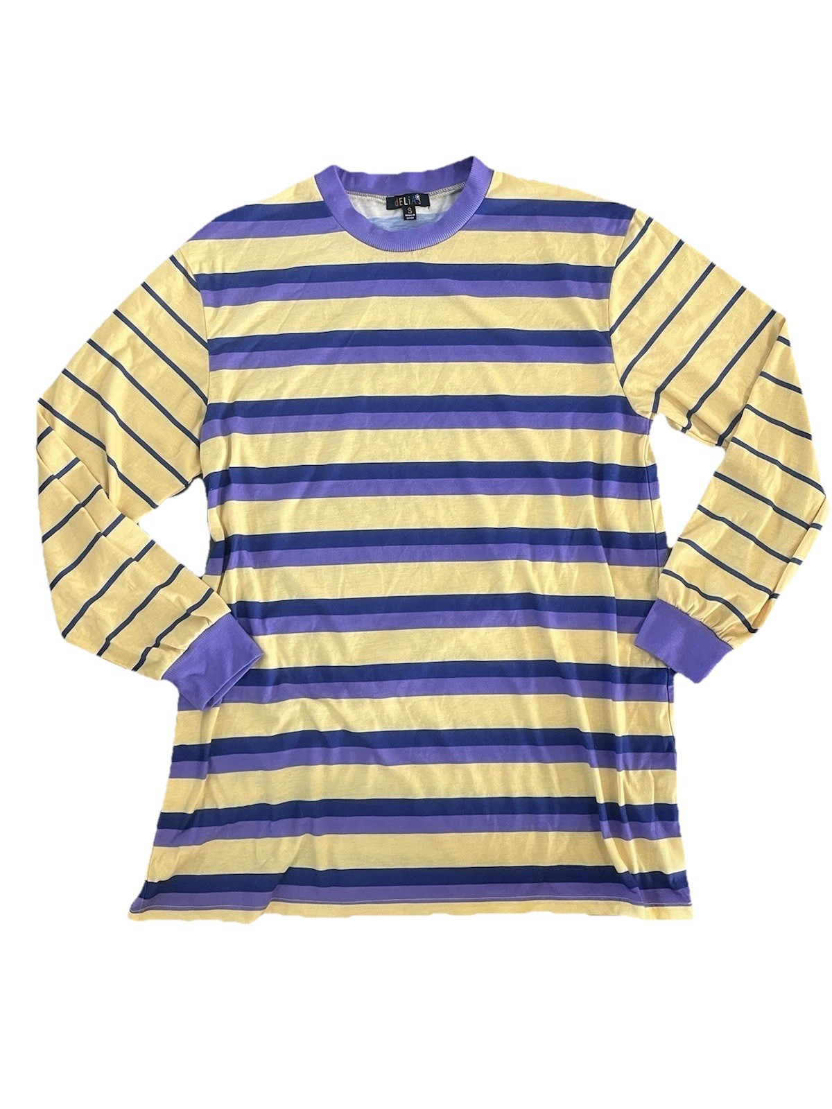 Y2K Vintage dELiA*s Striped Long Sleeve Tunic Women’s Small Purple Yellow