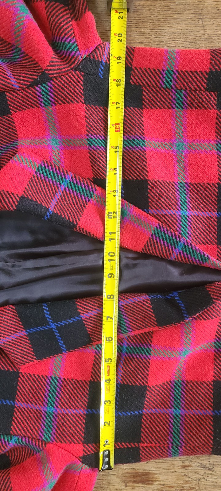 Vtg Red Tartan Plaid Blazer Sz 10P Union Label Notch Collar Russ Petites Preppy