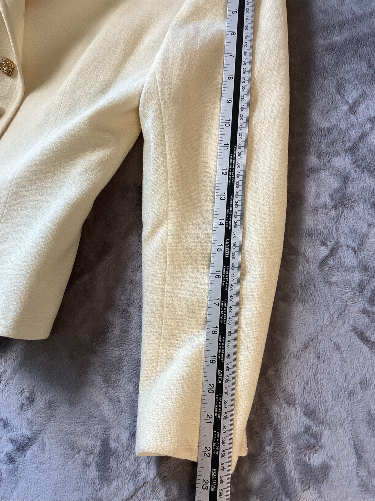 Vintage Y2K Herbert Grossman Cynthia Sobel Ivory Wool. Jacket Skirt Set Sz 10
