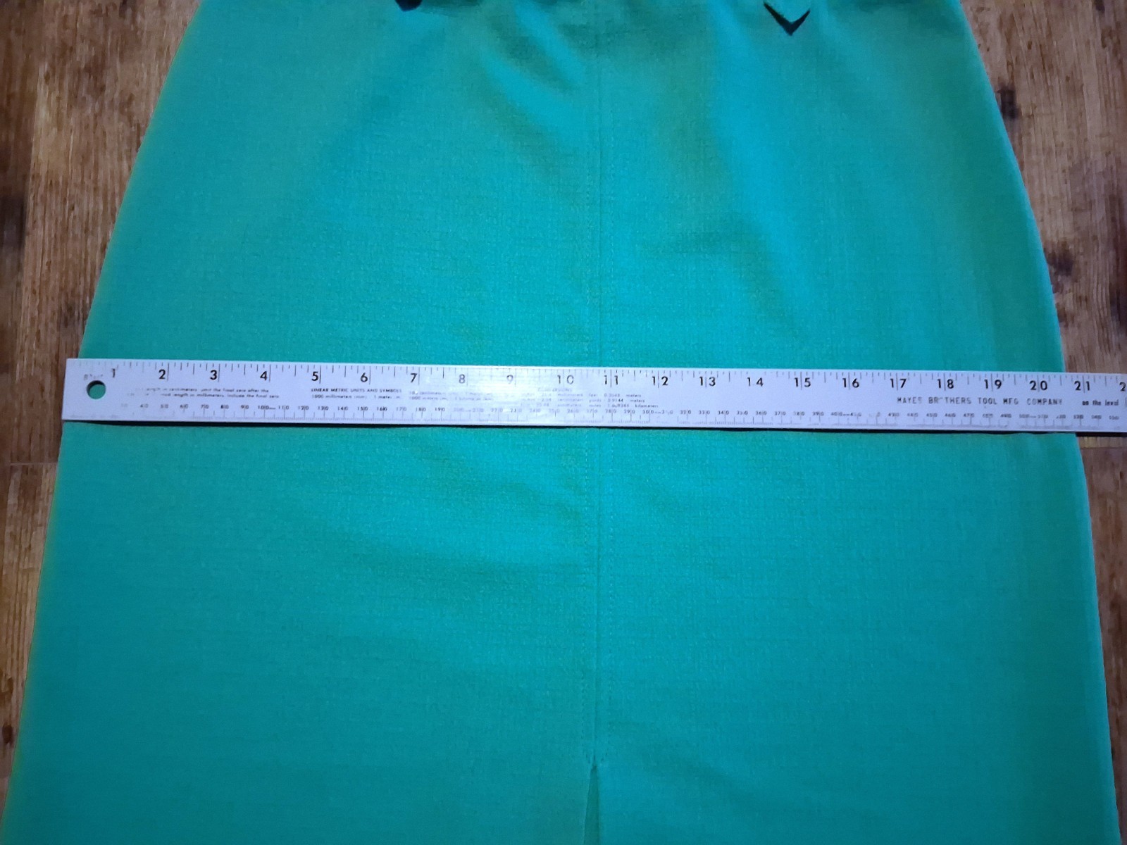 Vintage 70s DEVON Doubleknit POLYESTER SKIRT Green Sz 12 Large
