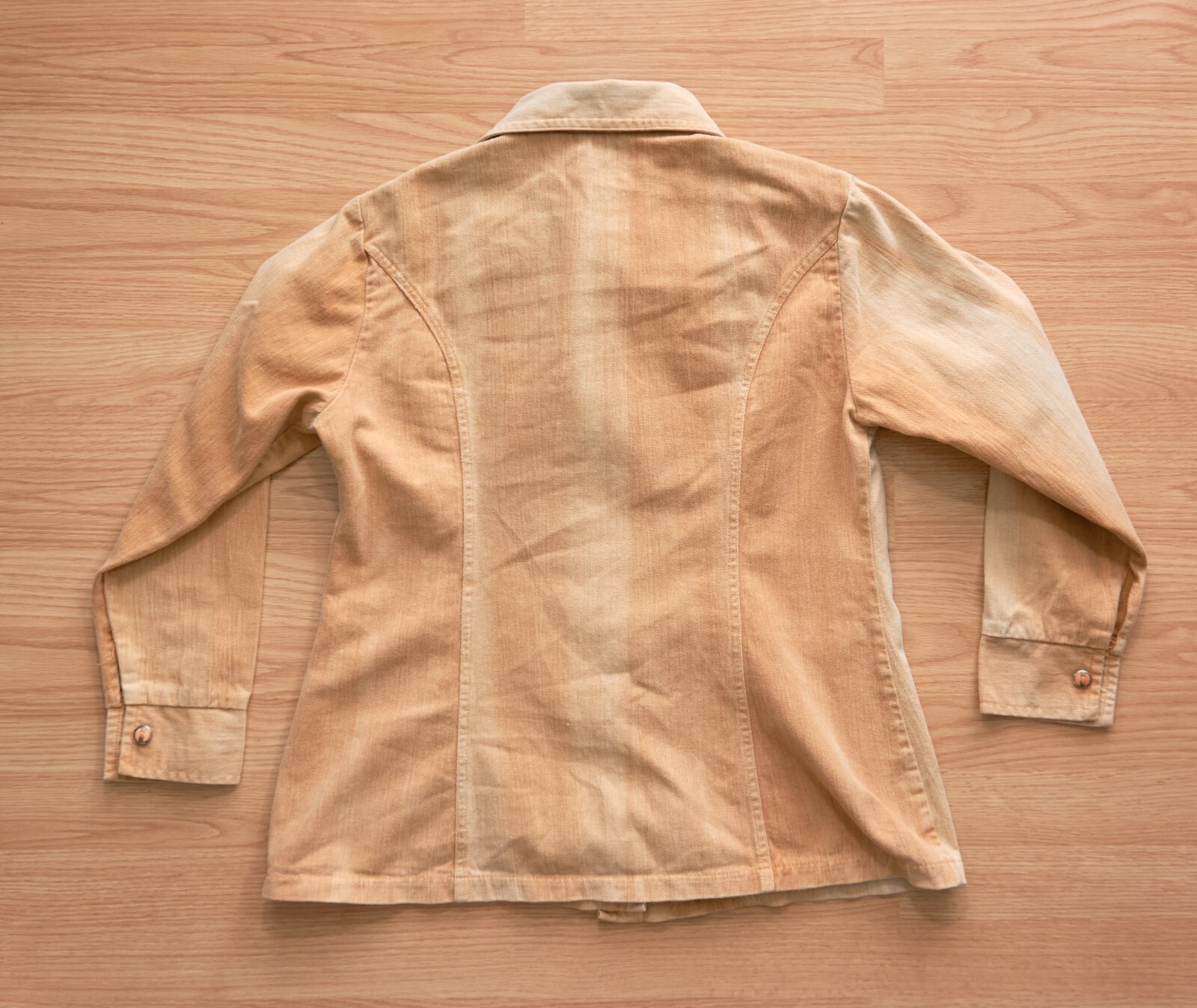 Vintage John Galliano Tan Denim Embroidered Jacket, Size 18, Made in Hong Kong