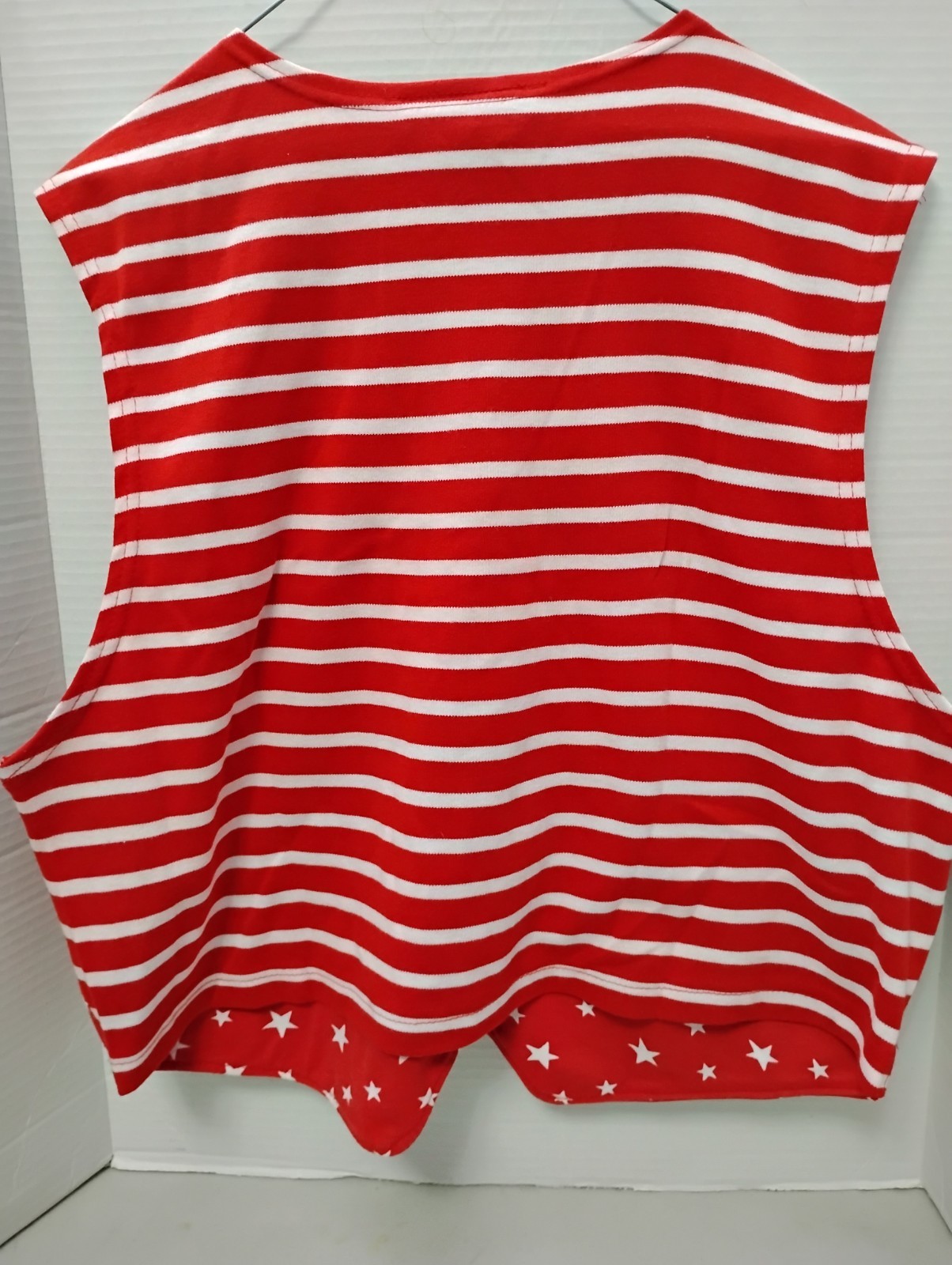Vintage Women’s XL Stars & Stripes USA America Zip Vest Red White Lightweight
