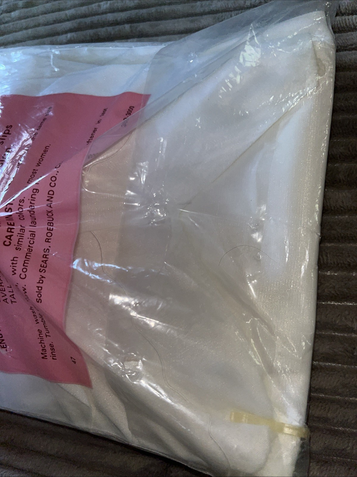 Vtg Sears Full slip Nylon Slip Size 34 New In Package Doesn’t Slip Or Cling