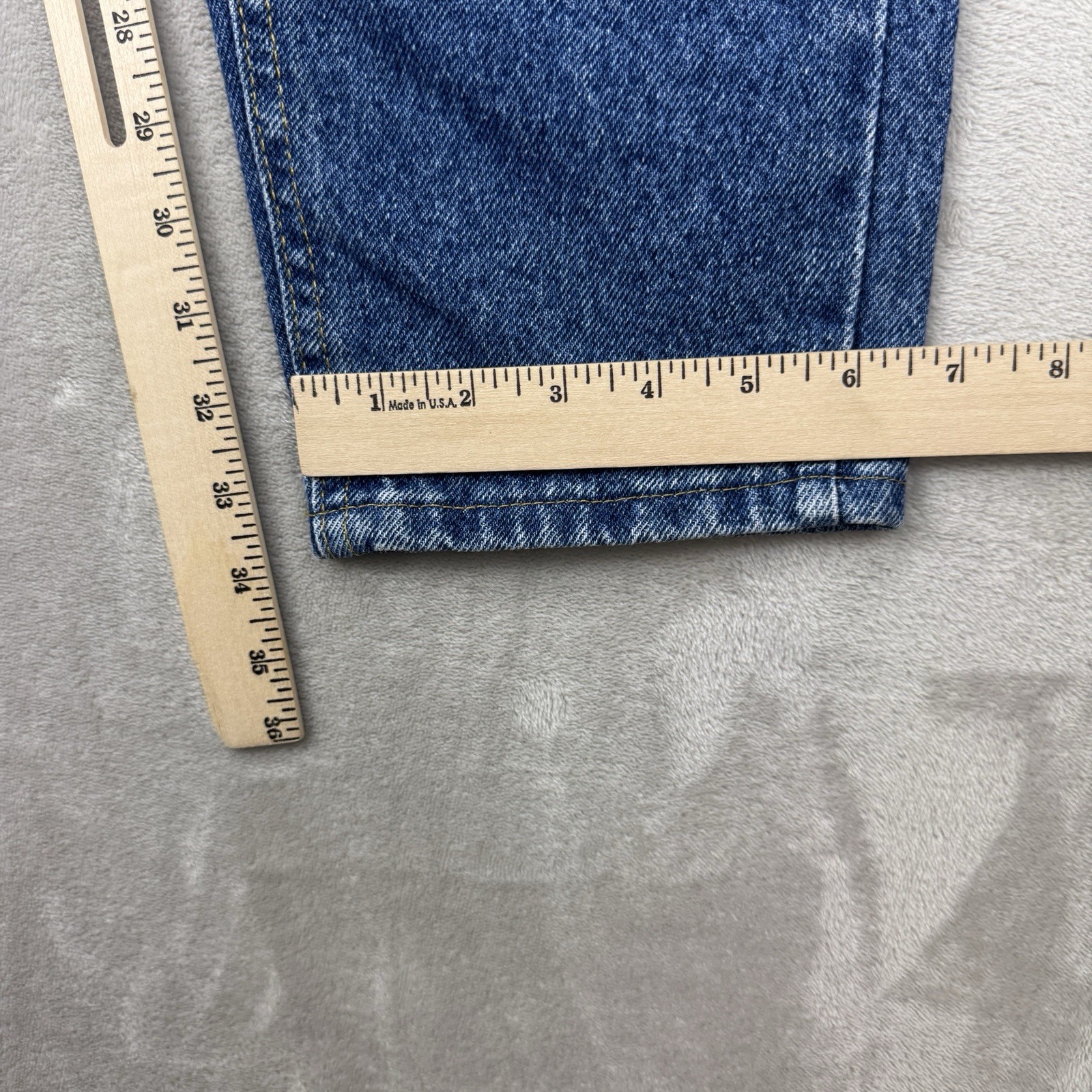 Vin Lee USA Yoke High Rise Utility Carpenter Mom Jeans Women’s 12 Long (29×33)