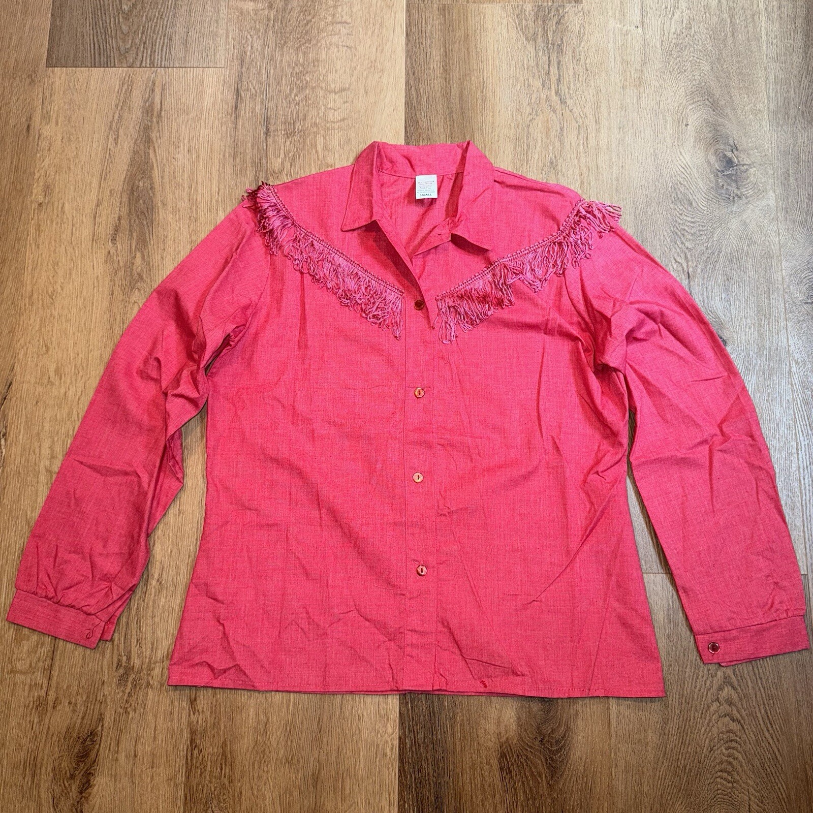 Vtg 70s Western Shirt Rockabilly Fringe Dolly Parton Cowgirl Rodeo Womens Small