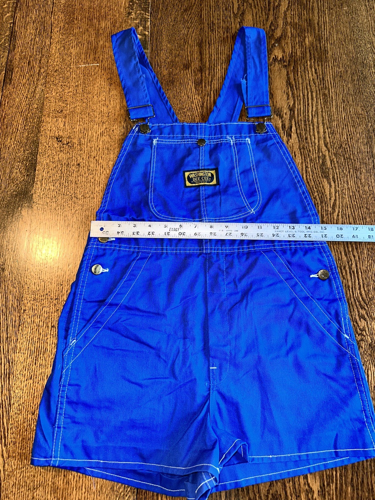Vtg Washington Dee Cee Overalls Shorts Shortalls Blue 11/12 Not Denim Made USA