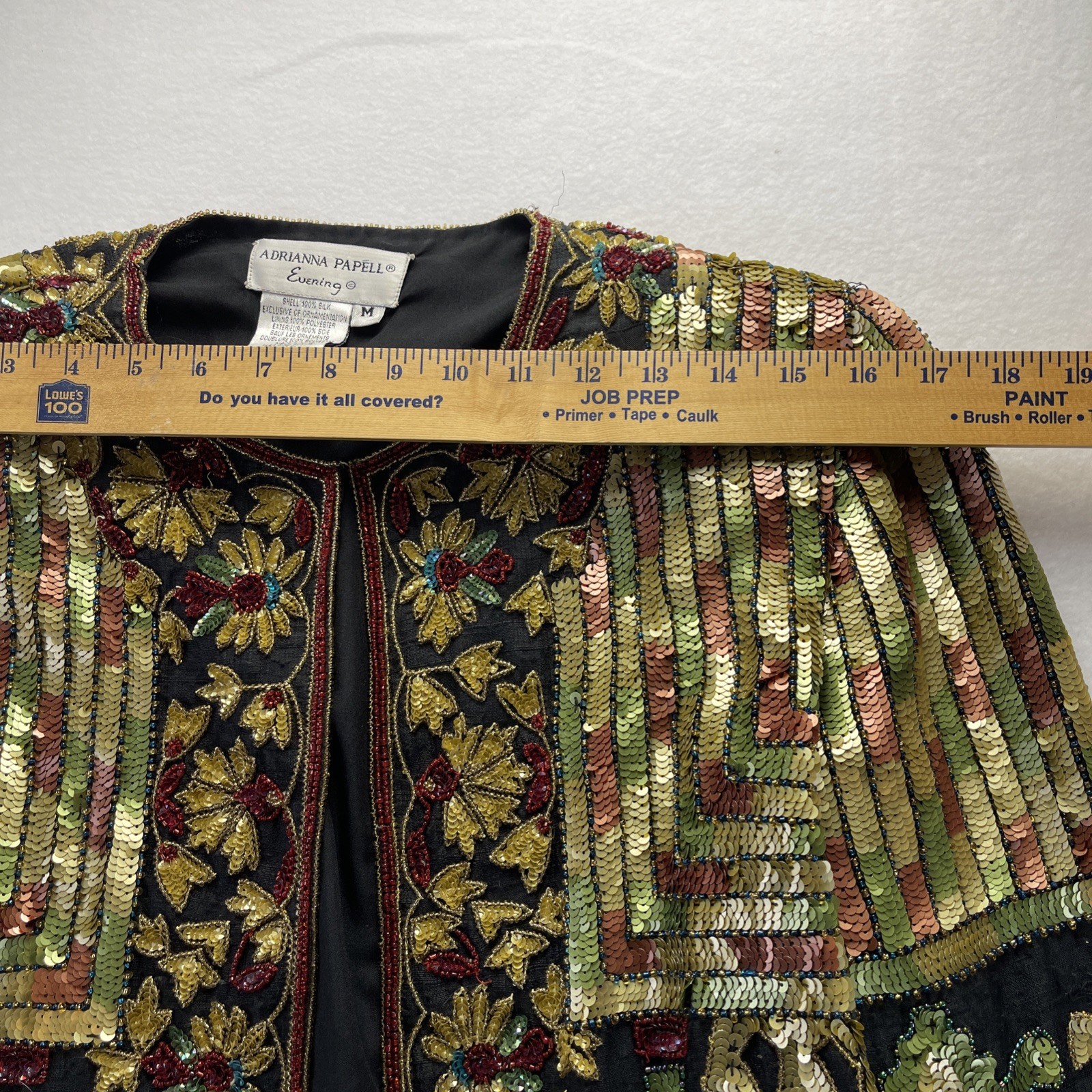 ADRIANNA PAPELL EVENING VINTAGE 1994 MULTI BEADED SEQUINS Jacket MEDIUM GORGEOUS