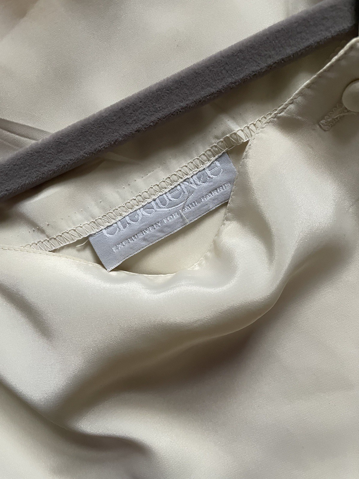 Vintage ‘80s ‘90s Eloquence Paul Harris Ivory Silky Dress Minimalist Ladies M