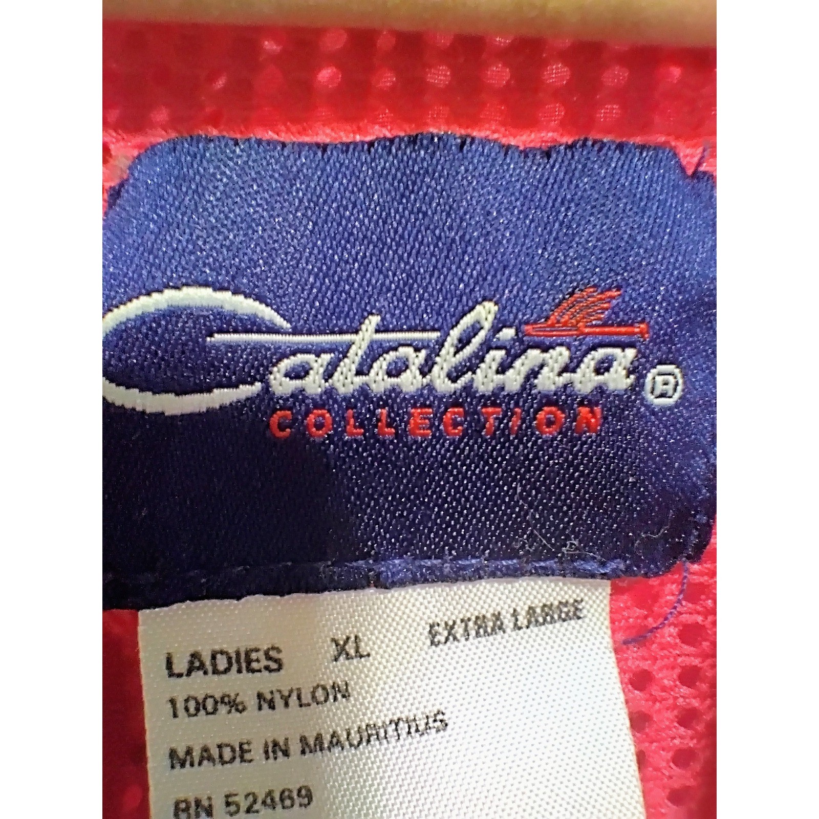 Vintage 80s 90s Catalina Collection Women’s Pink Nylon Vest Sleeveless Zip Up XL