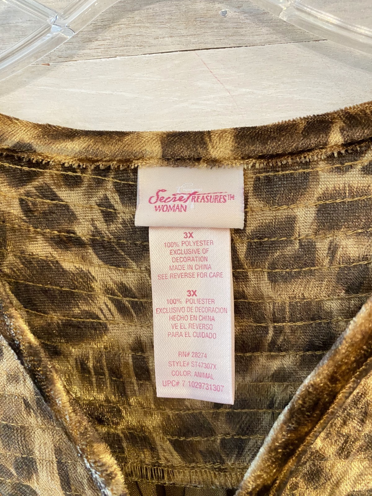 Vtg Secret Treasures Cheetah Long 3x Housecoat Nightgown MooMoo Muumuu Pocket