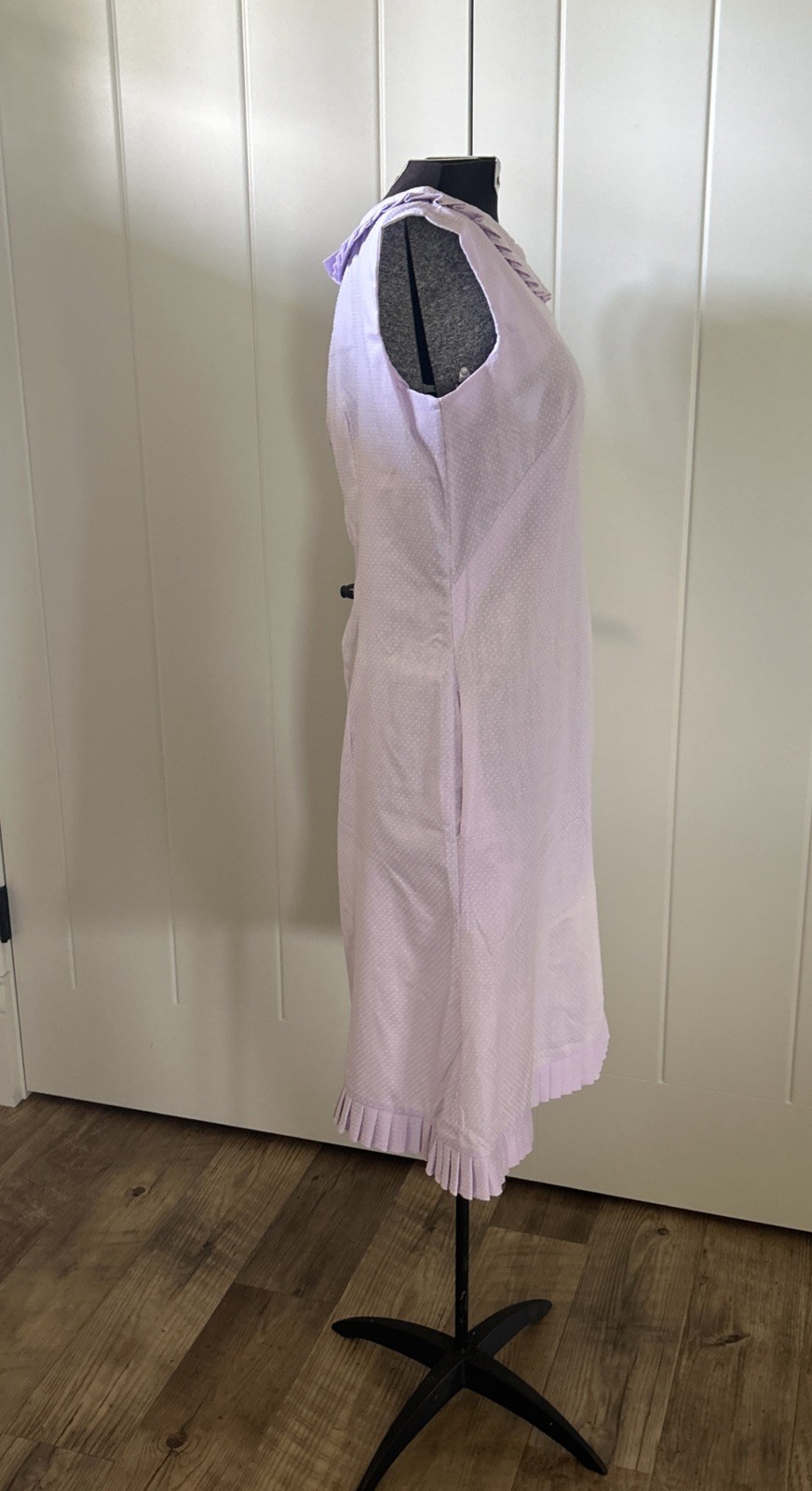 Vintage 1960’s Shaker Square By Bill Sims Pale Lavender Dotted Swiss Dress
