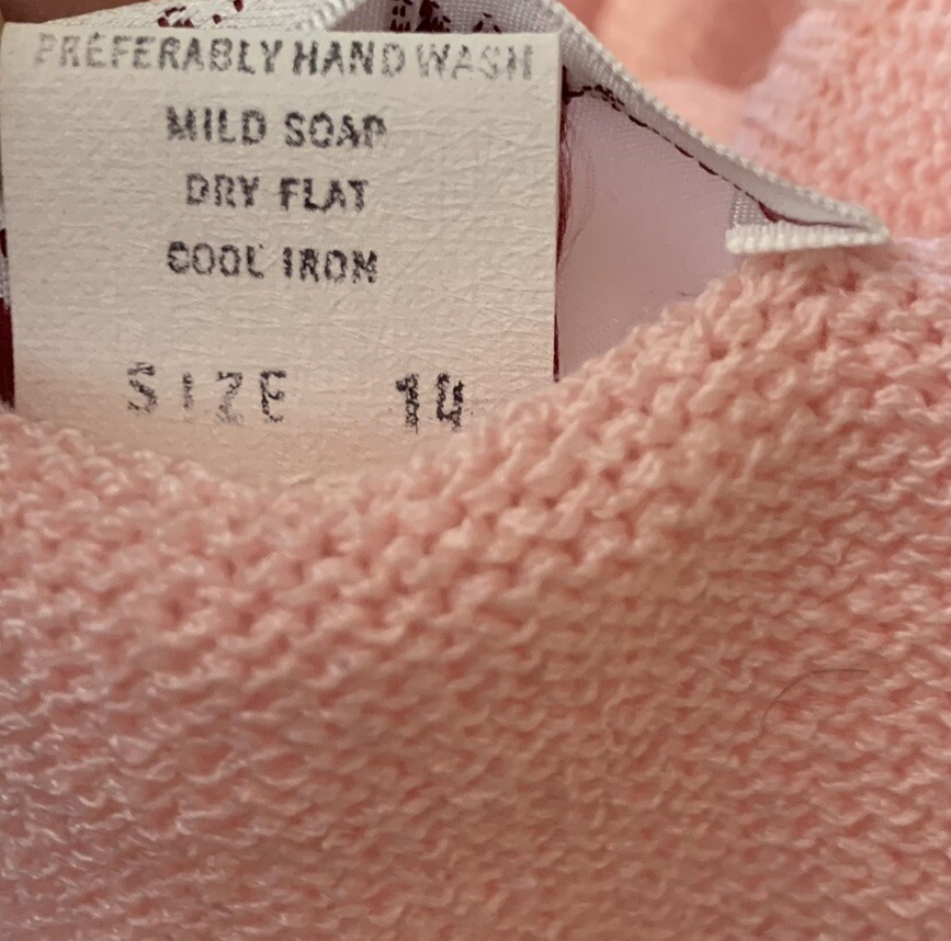 Vintage Sweater Shirt Set Size Petite 14 Laura Petites By Alyzia Light Pink