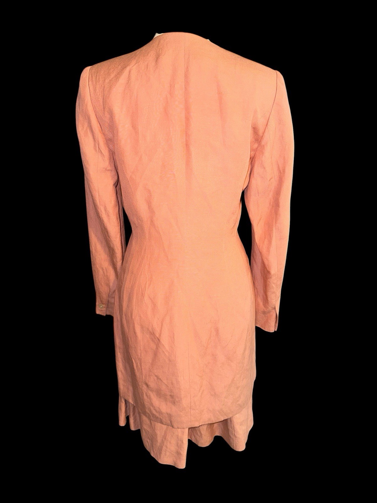 1990’s Laura Ashley Dress Jacket Suit Silk Linen Blend Rose Pink Sz 6