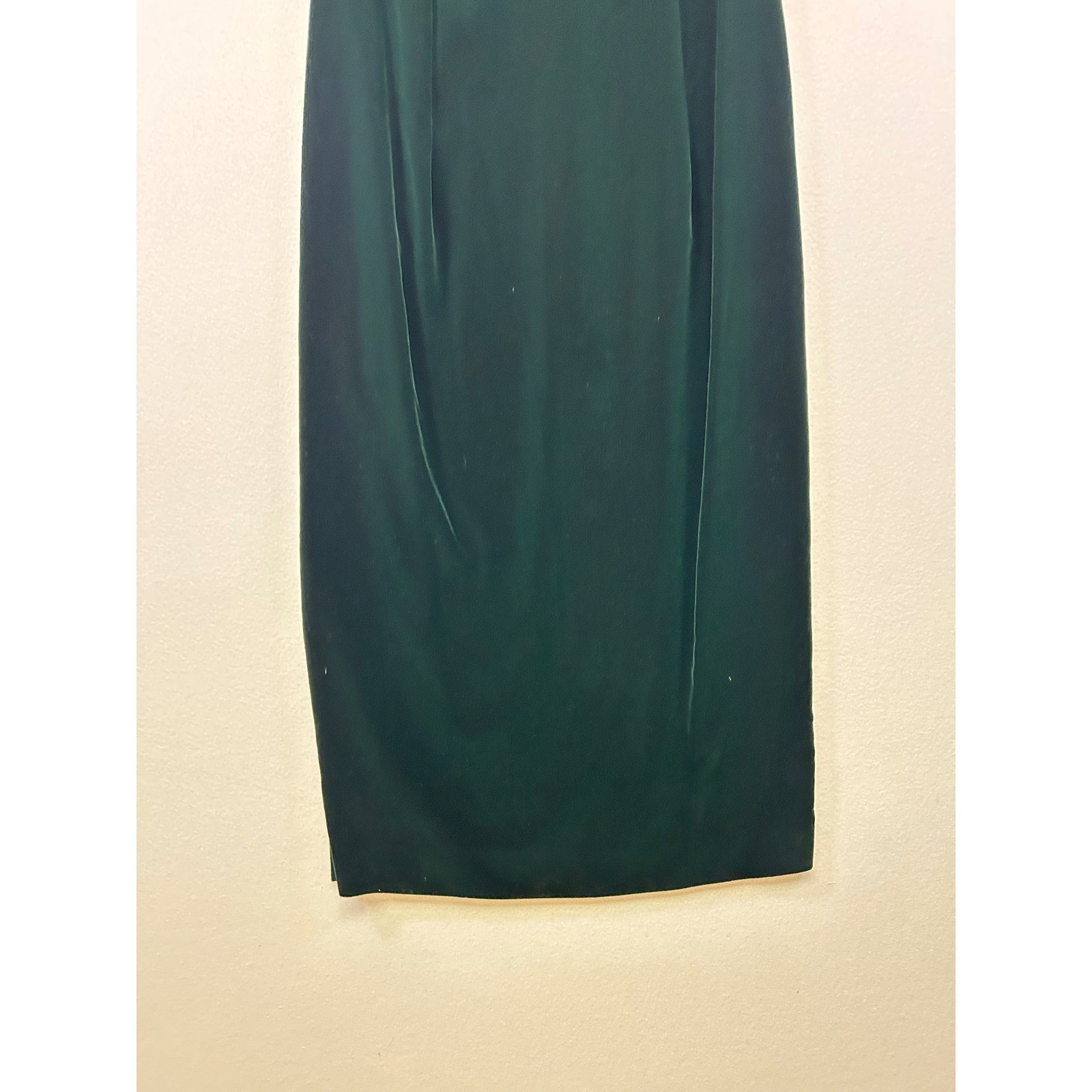 Vintage 90s Cachet by Bari Protas Velvet Midi Dress Women 7/8 Dark Green